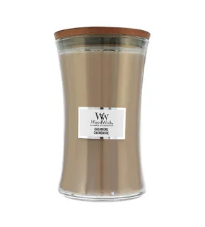 WoodWick Vidrio grande/Cashmere vela perfumada con mecha de madera 609,5 g