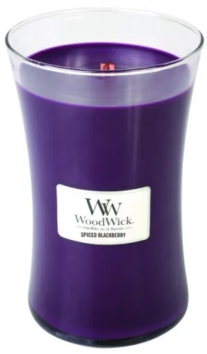 WoodWick Spiced Blackberry vela con fragancia y mecha de madera 609,5 g