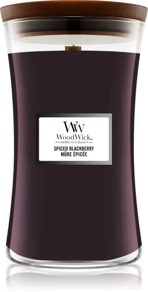 WoodWick Spiced Blackberry vela con fragancia y mecha de madera 609,5 g
