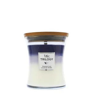Vela perfumada WoodWick Trilogy Evening Luxe con mecha de madera 275 g