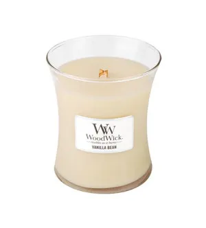 Vela perfumada WoodWick Vanilla Bean con mecha de madera 275 g