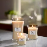 Vela perfumada WoodWick Vanilla Bean con mecha de madera 275 g