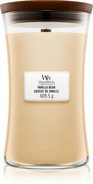 Vela aromática WoodWick Vanilla Bean con mecha de madera 609,5 g