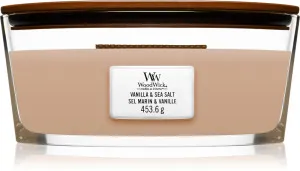 Vela perfumada WoodWick Vanilla & Sea Salt con mecha de madera 453,6 g