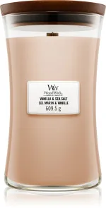 Vela aromática WoodWick Vanilla & Sea Salt con mecha de madera 609,5 g