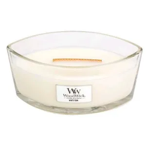 WoodWick White Teak vela aromática con mecha de madera 453,6 g