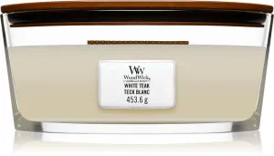 WoodWick White Teak vela aromática con mecha de madera 453,6 g