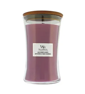 Vela aromática WoodWick Wild Berry & Beets con mecha de madera 609,5 g