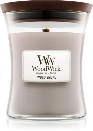 Vela aromática WoodWick Wood Smoke con mecha de madera 275 g