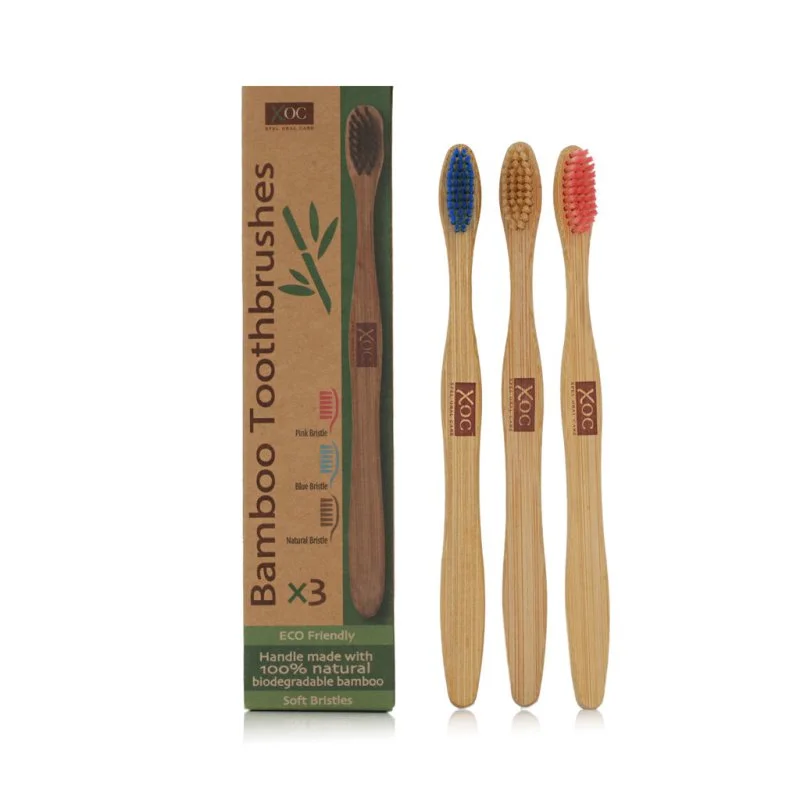 Oral Care Cepillo de dientes de bambú suave 3 uds