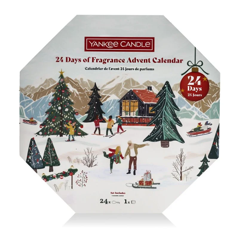 Corona de Navidad con calendario de Adviento