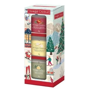 Yankee Candle Holiday Party vela votiva en vaso 3 x 37 g
