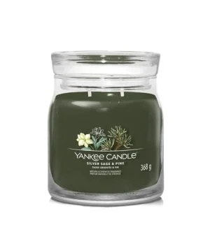 Yankee Candle Vela mediana Silver Sage & Pine Signature 368 g