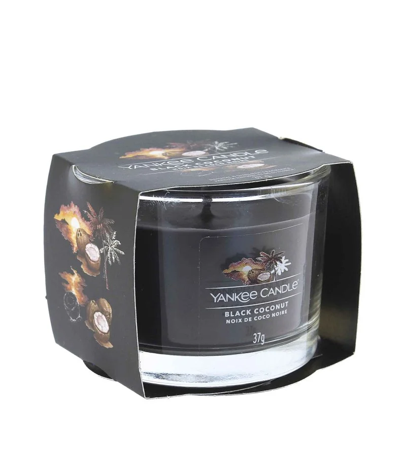 Black Coconut vela votiva en vaso de vidrio 37 g