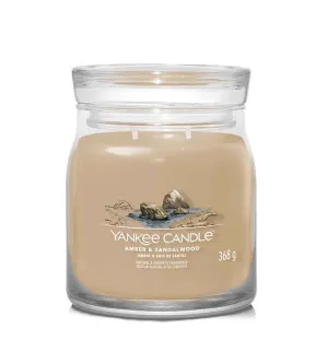 Yankee Candle Amber & Sandalwood signature vela mediana 368 g