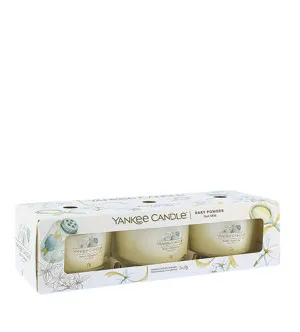 Vela votiva en vidrio Yankee Candle Baby Powder 3 x 37 g