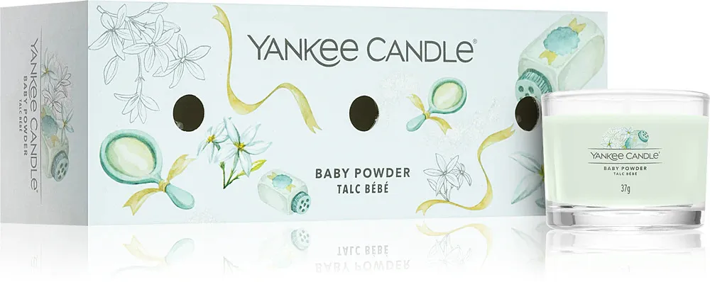 Vela votiva en vidrio Yankee Candle Baby Powder 3 x 37 g 3x37 g
