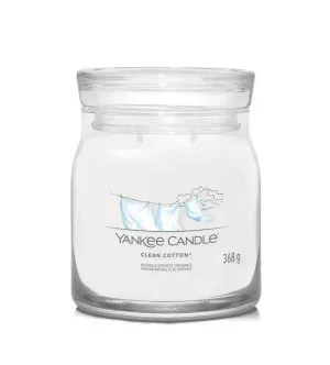 Vela Yankee Candle Clean Cotton firma signature mediana 368 g