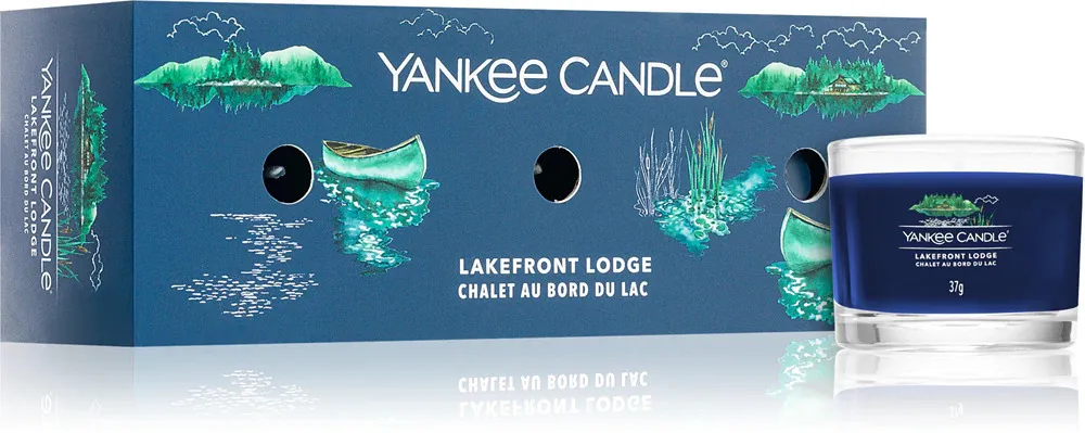 Vela votiva Yankee Candle Lakefront Lodge en vidrio 3 x 37 g 3x37 g
