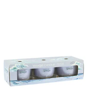 Vela votiva Yankee Candle Ocean Air en vidrio 3 x 37 g