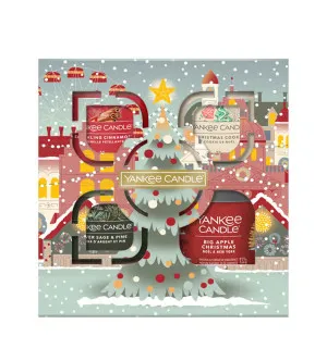 Yankee Candle Passport to the Holidays set de regalo tumbler pequeño 122 g + vela votiva 3x37 g