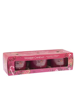 Yankee Candle Peppermint Pinwheels vela votiva en vidrio 3 x 37 g