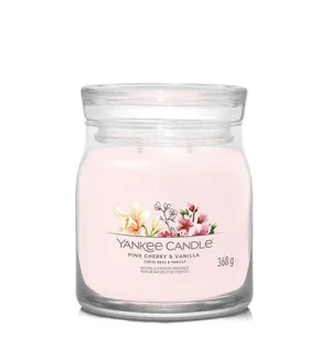 Yankee Candle Pink Cherry & Vanilla signature vela mediana 368 g