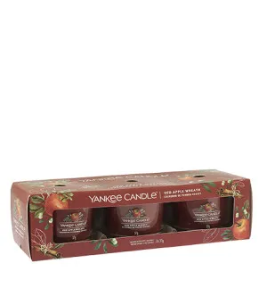 Yankee Candle Red Apple Wreath vela votiva en vidrio 3 x 37 g