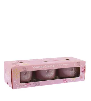 Yankee Candle Snowflake Kisses vela votiva en vaso 3 x 37 g