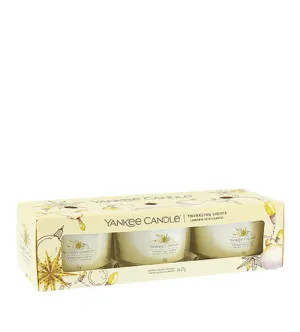 Yankee Candle Twinkling Lights vela votiva en vidrio 3 x 37 g