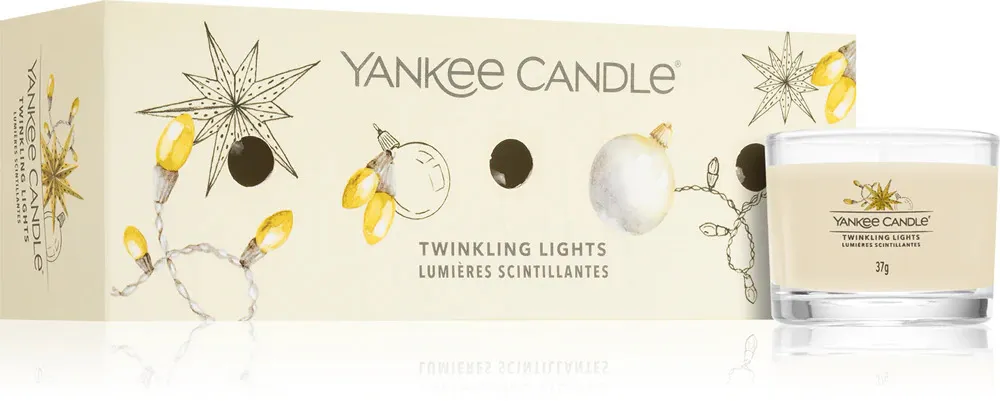 Twinkling Lights vela votiva en vidrio 3 x 37 g 3x37 g
