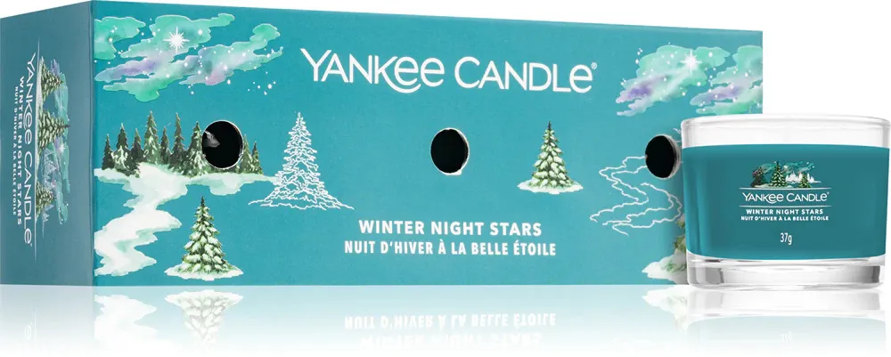 Vela votiva en vaso Yankee Candle Winter Night Stars 3 x 37 g 3x37 g