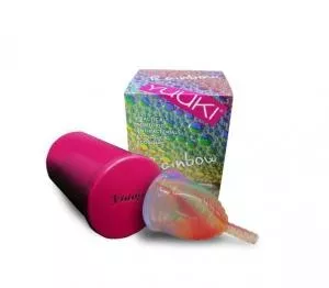 Yuuki Copa menstrual Rainbow - Pequeña y suave - incluye vaso esterilizador