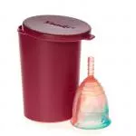 Yuuki Copa menstrual Rainbow - Grande y blanda - incluye vaso esterilizador