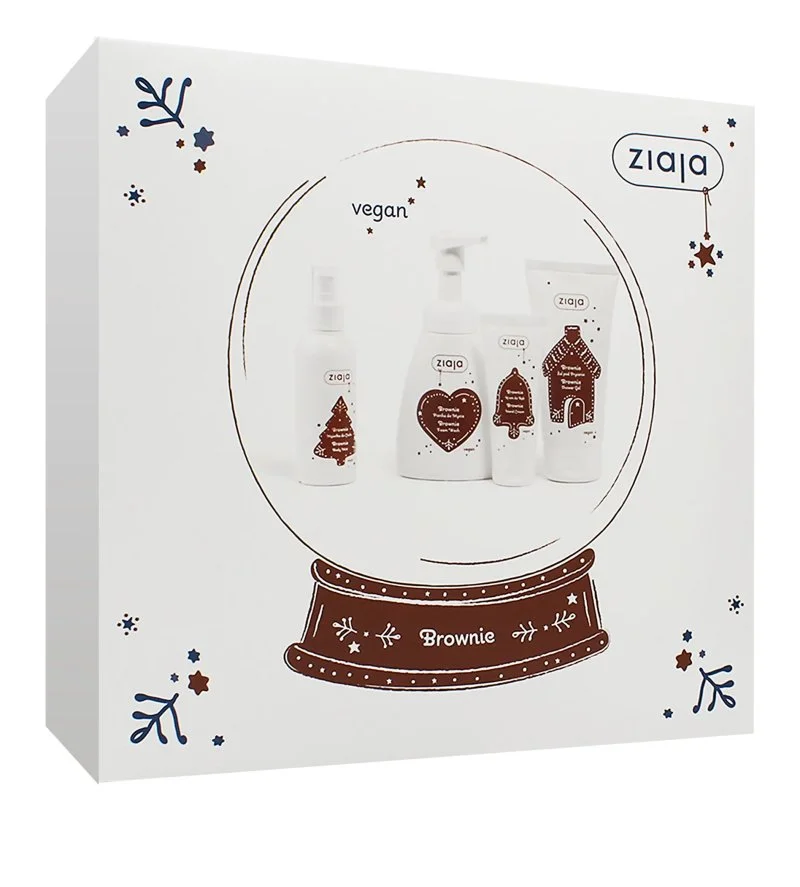 Brownie estuche de regalo gel de ducha 160 ml + espuma limpiadora 250 ml + crema de manos 50 ml + spray corporal