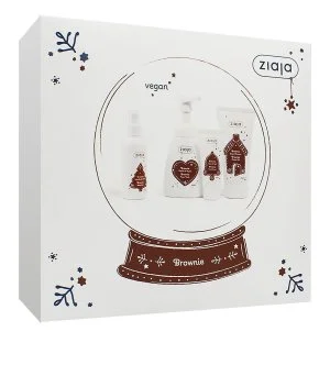 Ziaja Brownie estuche de regalo gel de ducha 160 ml + espuma limpiadora 250 ml + crema de manos 50 ml + spray corporal