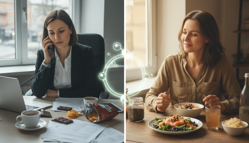 # Qué comer durante el estrés y qué alimentos es mejor evitar para sentirse mejor cada día