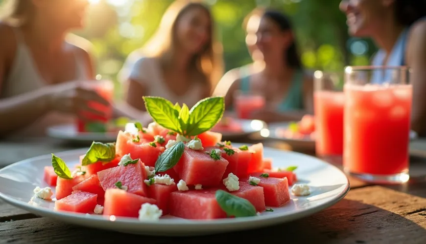 Cómo hacer una ensalada perfecta de melón con queso balcánico