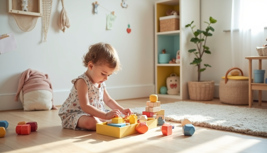 Minimalismo en niños, que libera espacio en la habitación y da más lugar para el juego real