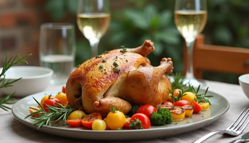 Descubra la magia del pollo con verduras al horno