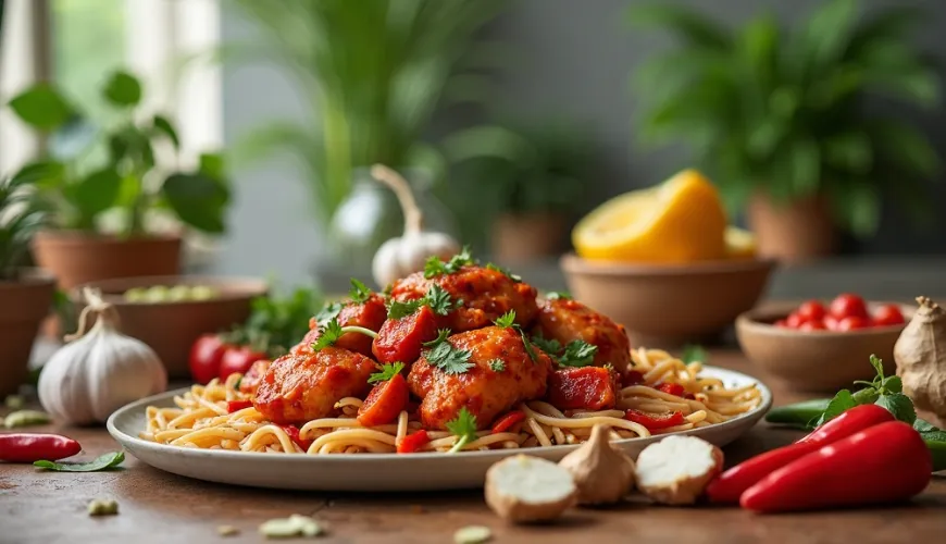 El pollo picante estilo Sichuan es la receta ideal para un almuerzo de fin de semana.