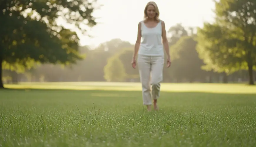 # Pomalá chůze naboso po trávě jako smyslový trénink

Caminar despacio descalzo por la hierba como e