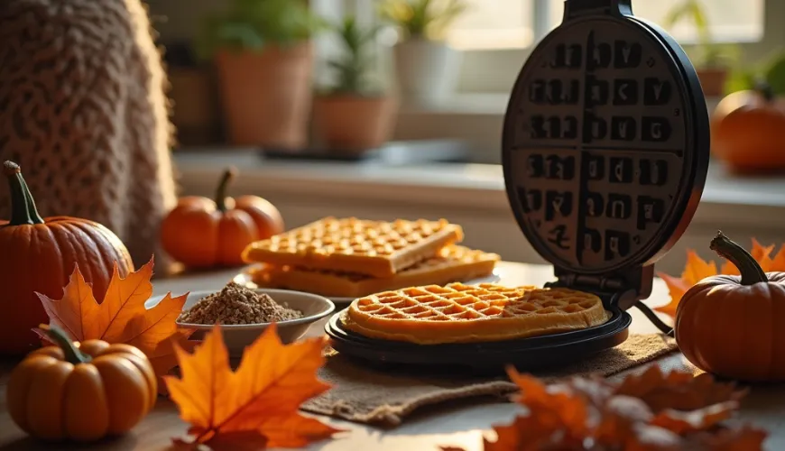Con los gofres de calabaza, disfrutarás de los sabores otoñales en cada bocado.
