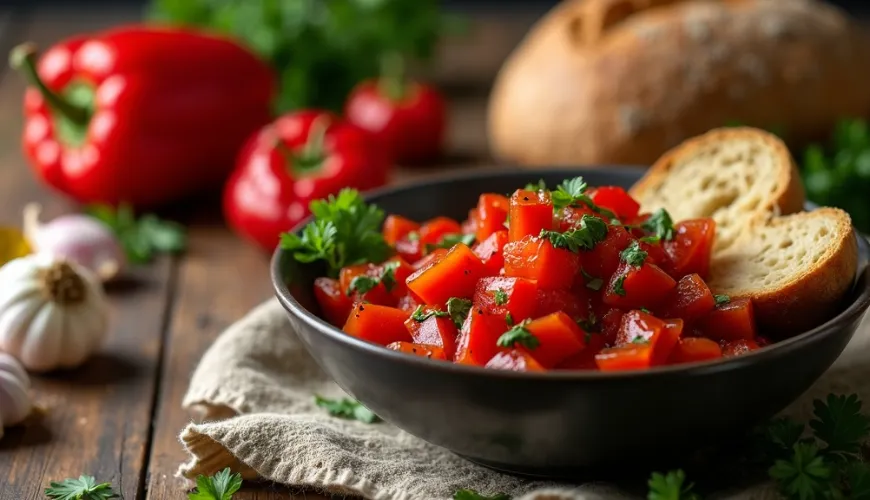 Ensalada de pimientos asados y tomates para un perfecto refresco de verano
