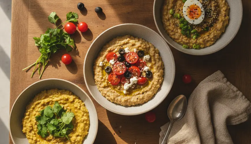 Saladas gachas de avena inspiradas en tradiciones culinarias