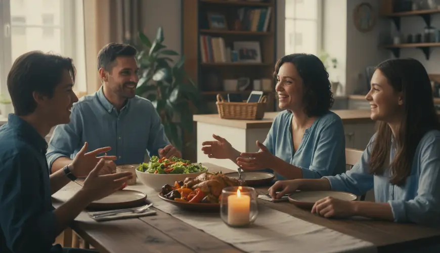 La comida compartida sin teléfonos funciona mejor que la terapia