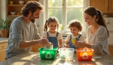Los niños y la ecología comienzan en casa, cuando conviertes la clasificación y el ahorro de agua en