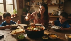 Olla de chili de frijoles sin carne que saciará a toda la familia