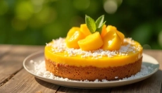 El pastel de mango sin hornear es el postre ideal para las celebraciones de verano.