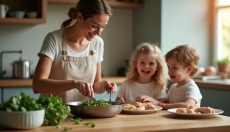 Pasta con espinacas y pollo se prepara fácilmente en unos minutos
